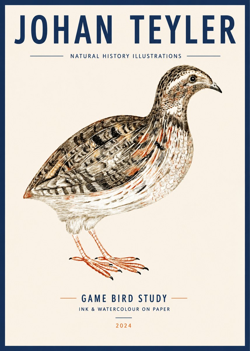 Johan Teyler Game Bird Study No3 - Plakát