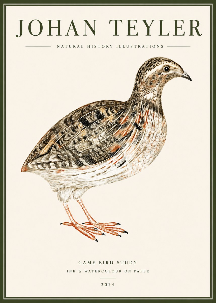 Johan Teyler Game Bird Study No5 - Plakát