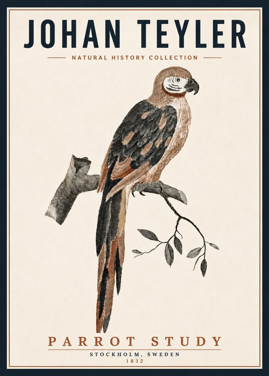 Johan Teyler Parrot Study I No5 - Plakát