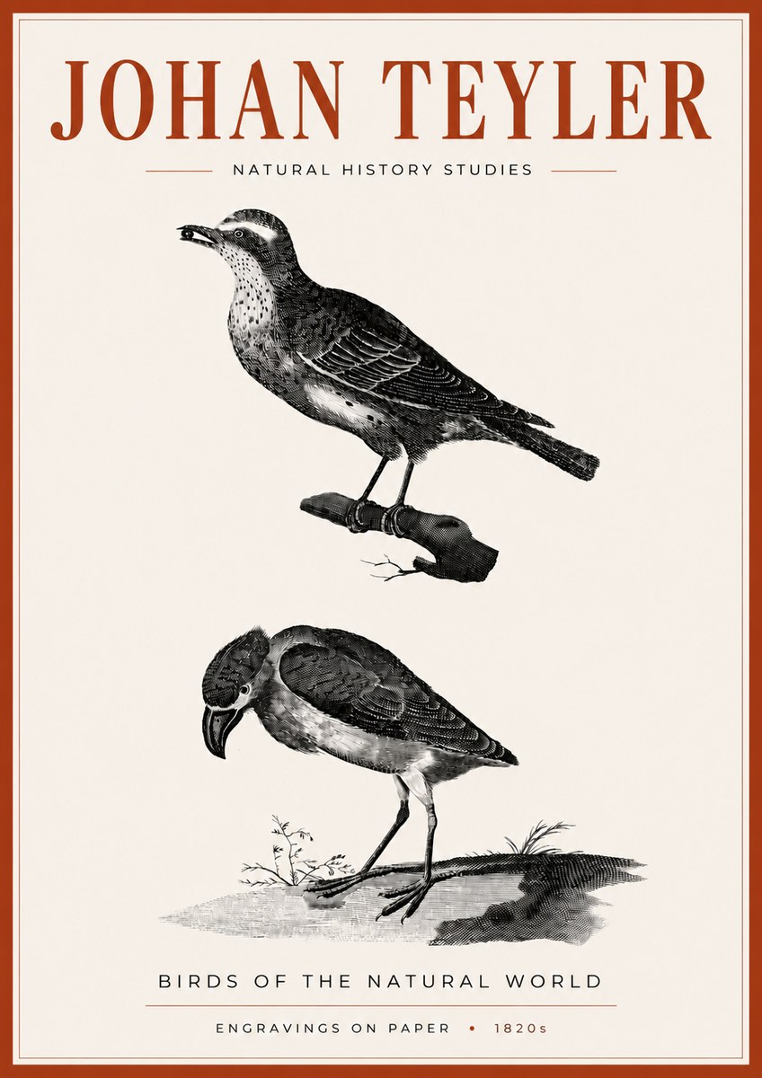 Johan Teyler Birds of the Natural World No4 - Plakát