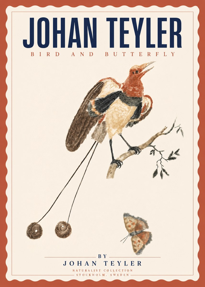 Johan Teyler Bird and Butterfly No3 - Plakát
