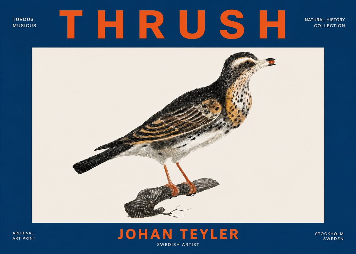 Johan Teyler Thrush No4 - Plakát