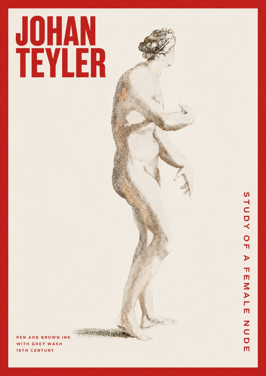 Johan Teyler Study of a Female Nude No2 - Plakát