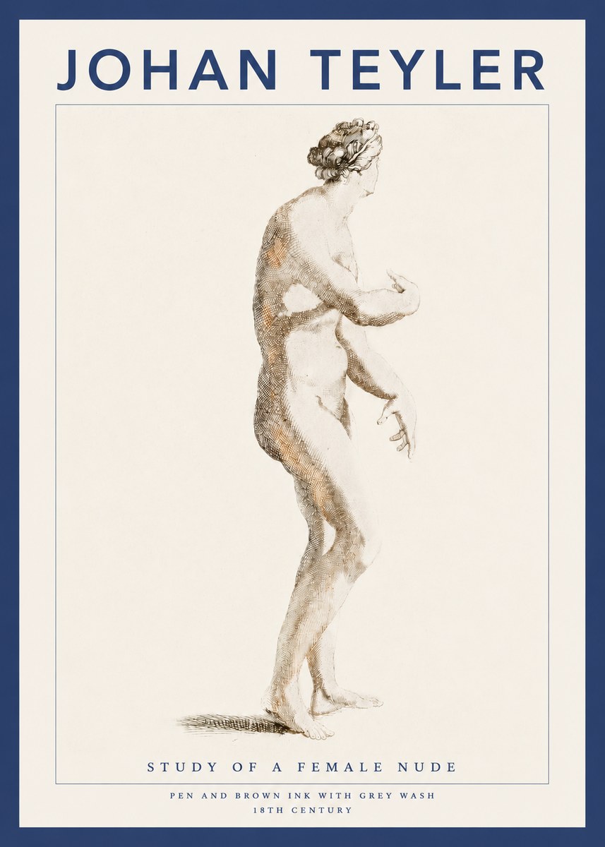 Johan Teyler Study of a Female Nude No3 - Plakát