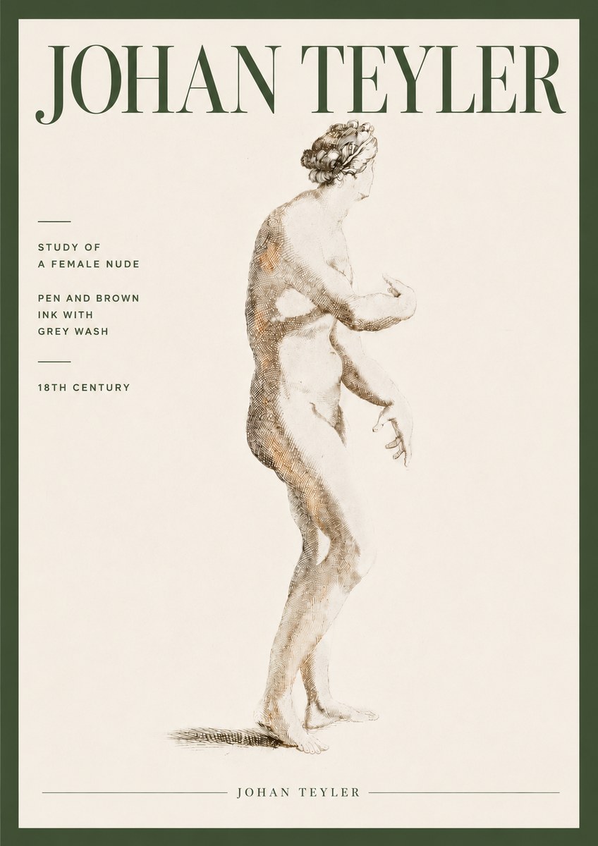 Johan Teyler Study of a Female Nude No4 - Plakát