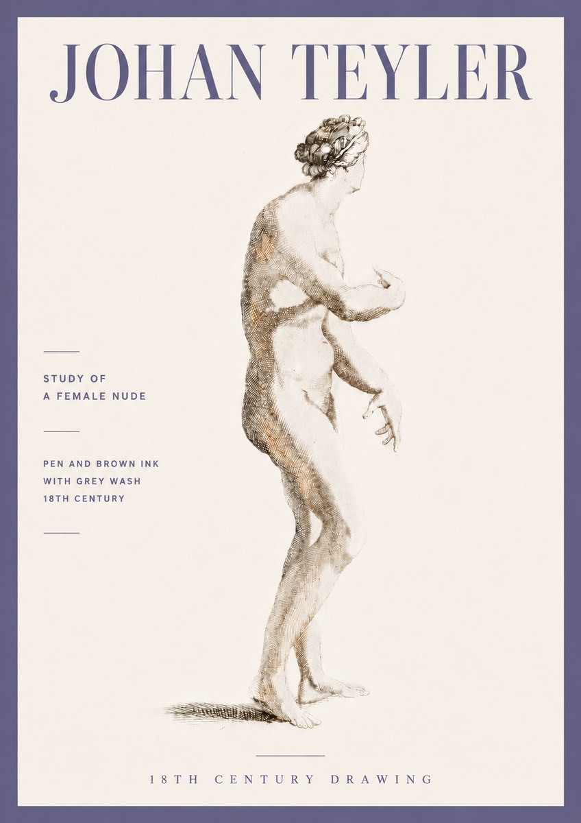 Johan Teyler Study of a Female Nude No6 - Plakát