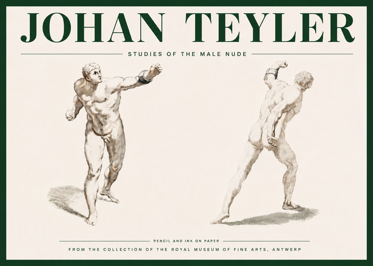 Johan Teyler Studies of the Male Nude No4 - Plakát