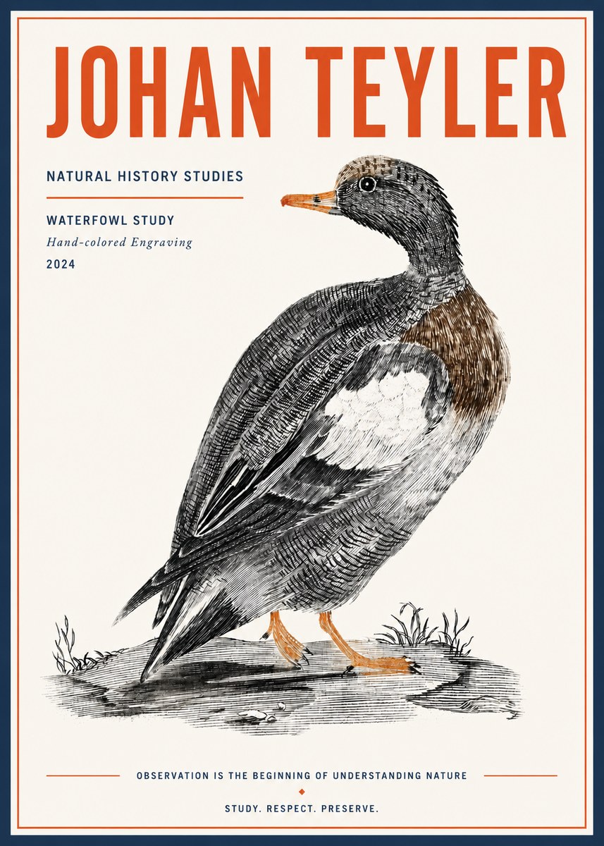 Johan Teyler Waterfowl Study No4 - Plakát