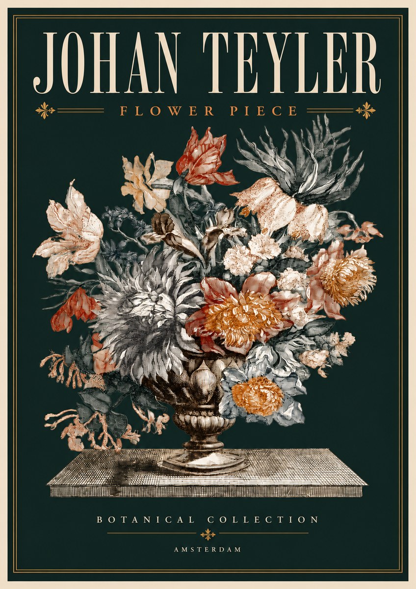 Johan Teyler Flower Piece No4 - Plakát