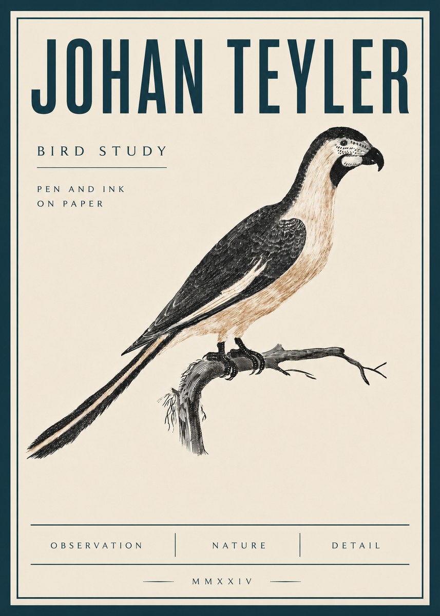 Johan Teyler Bird Study I No4 - Plakát