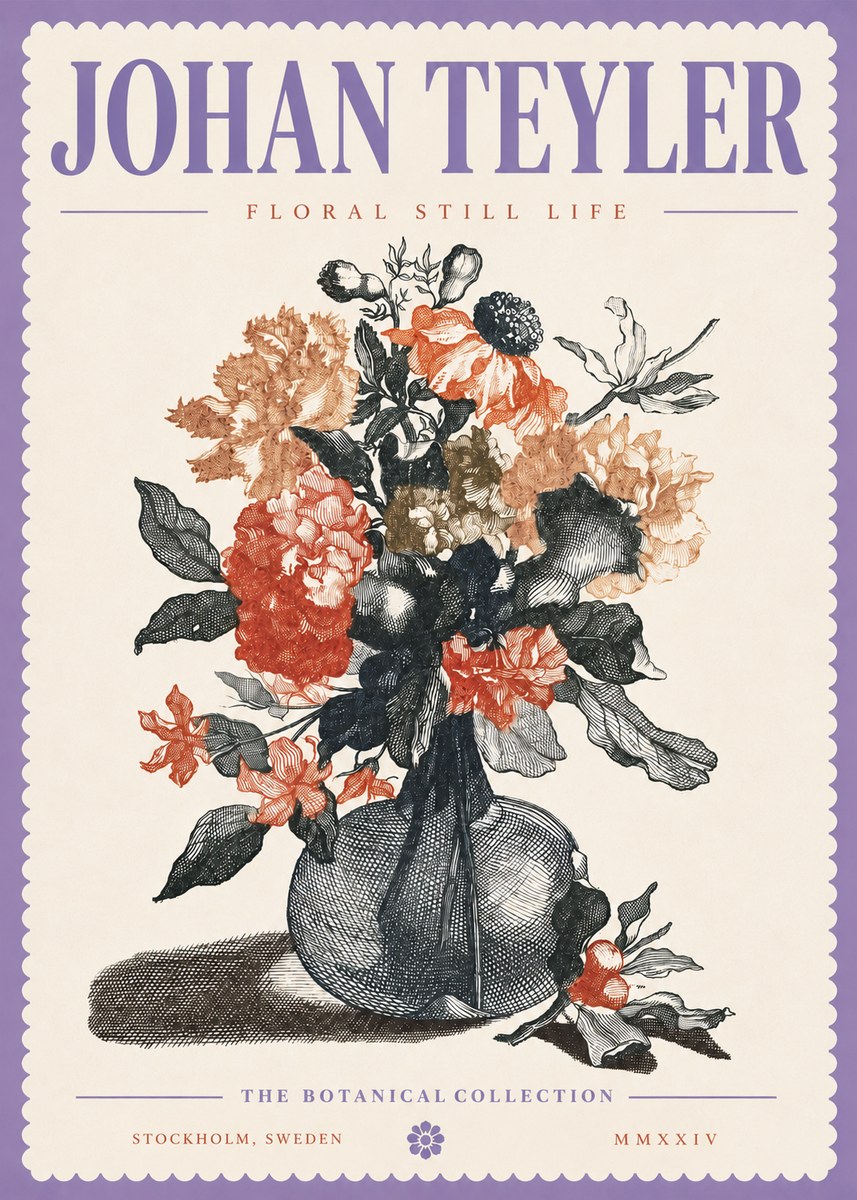 Johan Teyler Floral Still Life II No4 - Plakát