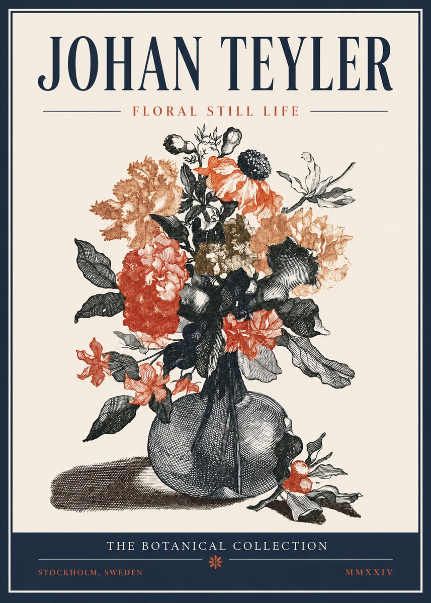 Johan Teyler Floral Still Life II No5 - Plakát