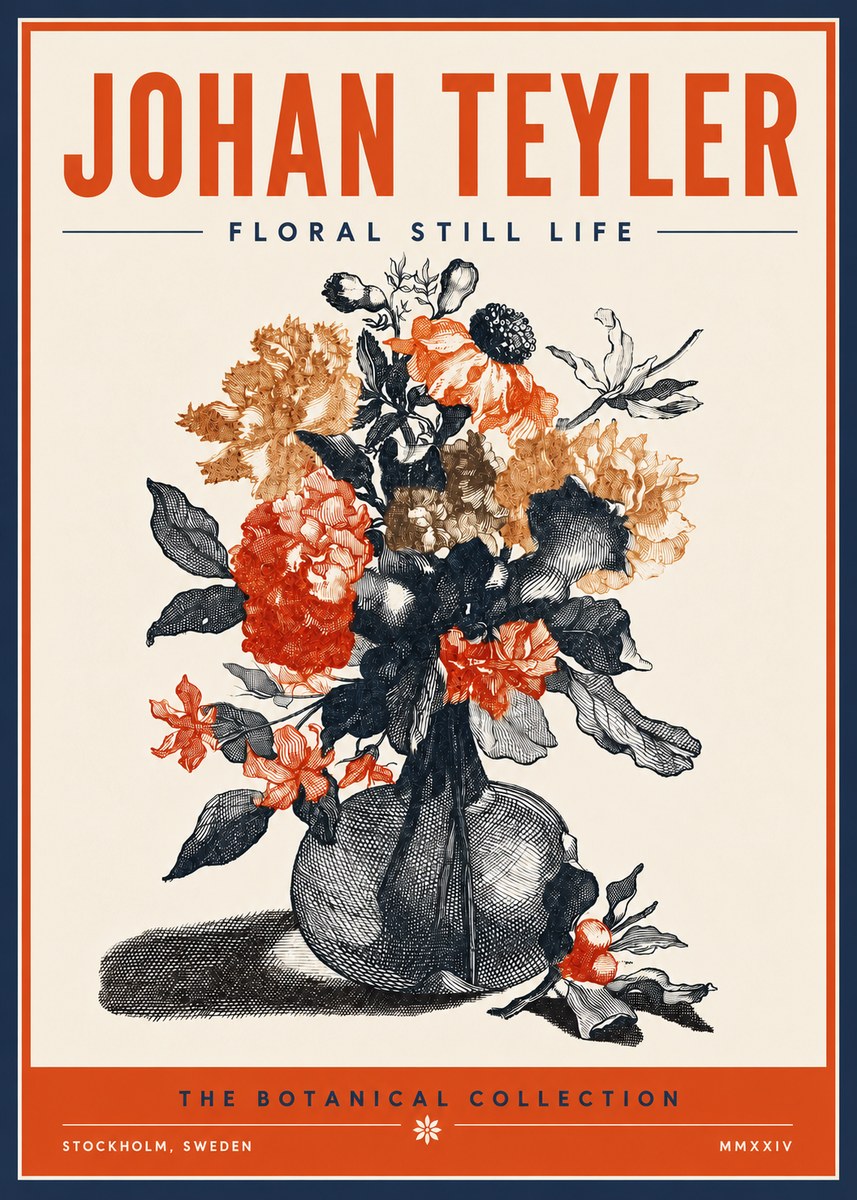 Johan Teyler Floral Still Life II No6 - Plakát