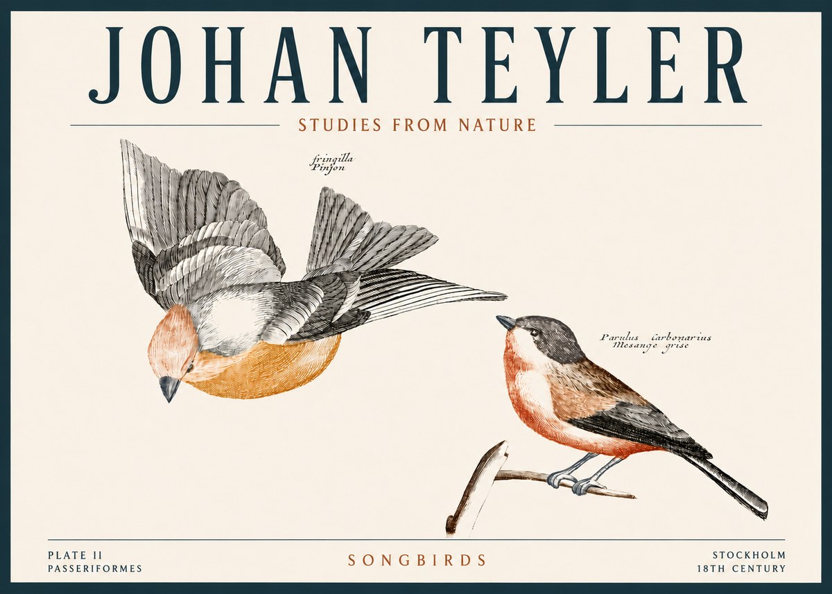 Johan Teyler Songbirds - Plate Ii No4 - Plakát