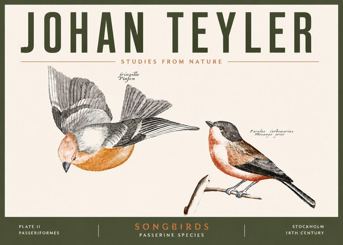 Johan Teyler Songbirds - Plate Ii No5 - Plakát