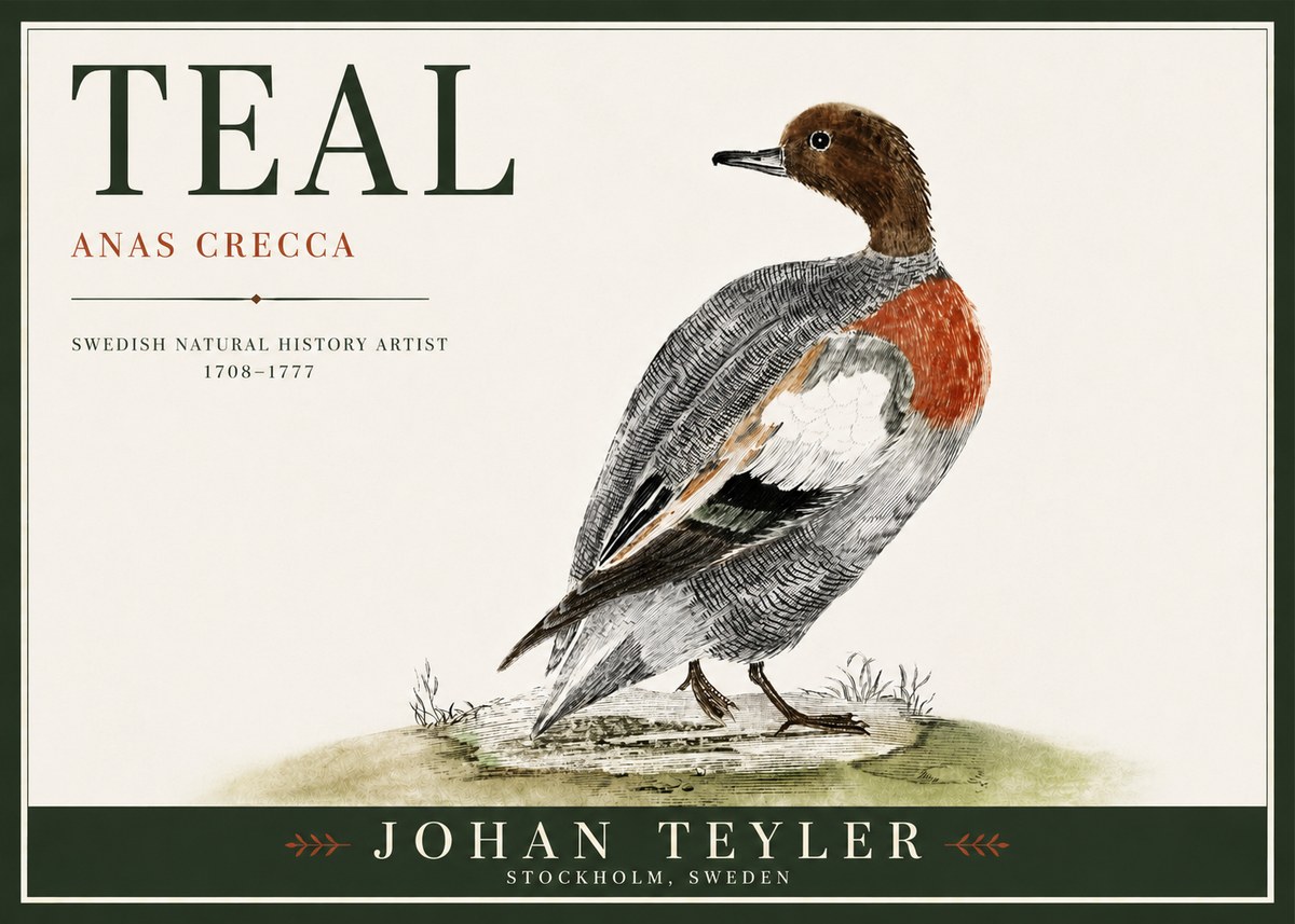 Johan Teyler Teal No4 - Plakát