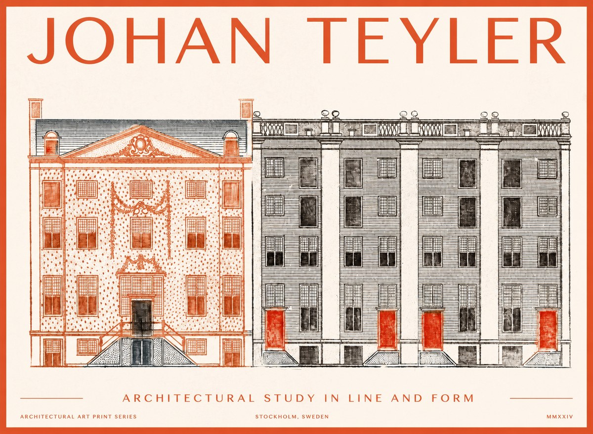 Johan Teyler Architectural Study in Line and Form No1 - Plakát