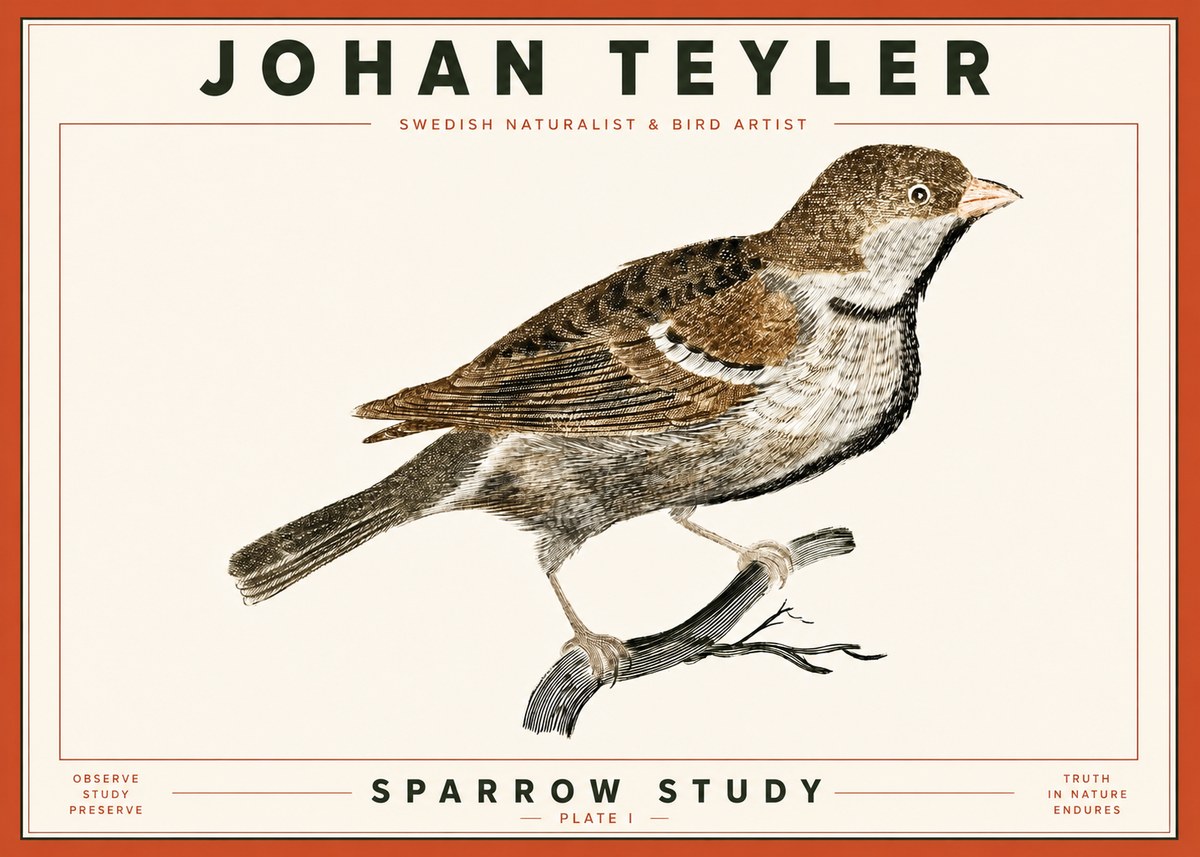 Johan Teyler Sparrow Study No4 - Plakát