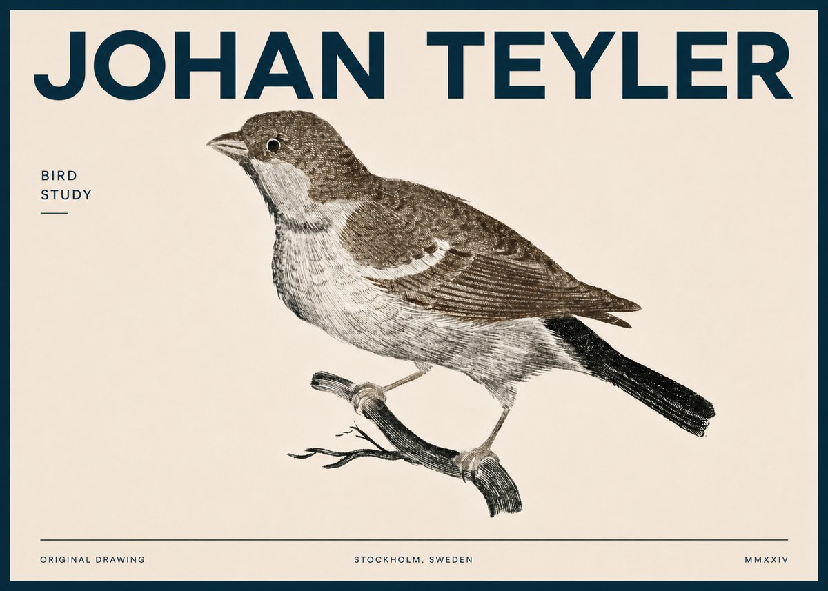 Johan Teyler Bird Study II No4 - Plakát