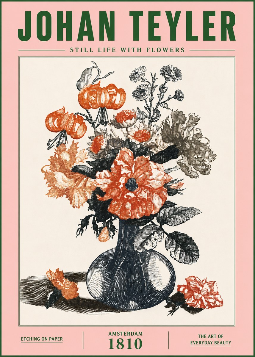 Johan Teyler Still Life with Flowers No4 - Plakát