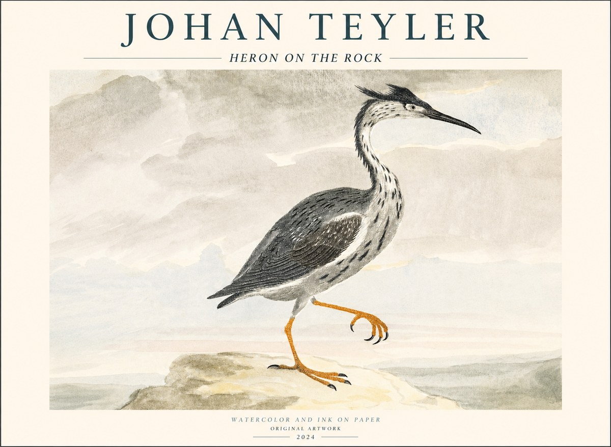 Johan Teyler Heron on the Rock No1 - Plakát