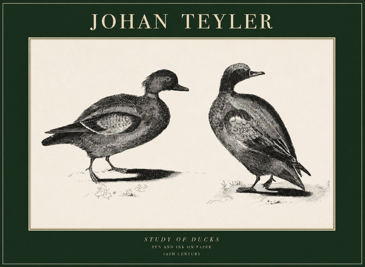 Johan Teyler Study of Ducks No1 - Plakát
