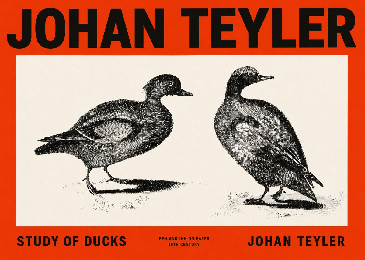 Johan Teyler Study of Ducks No2 - Plakát