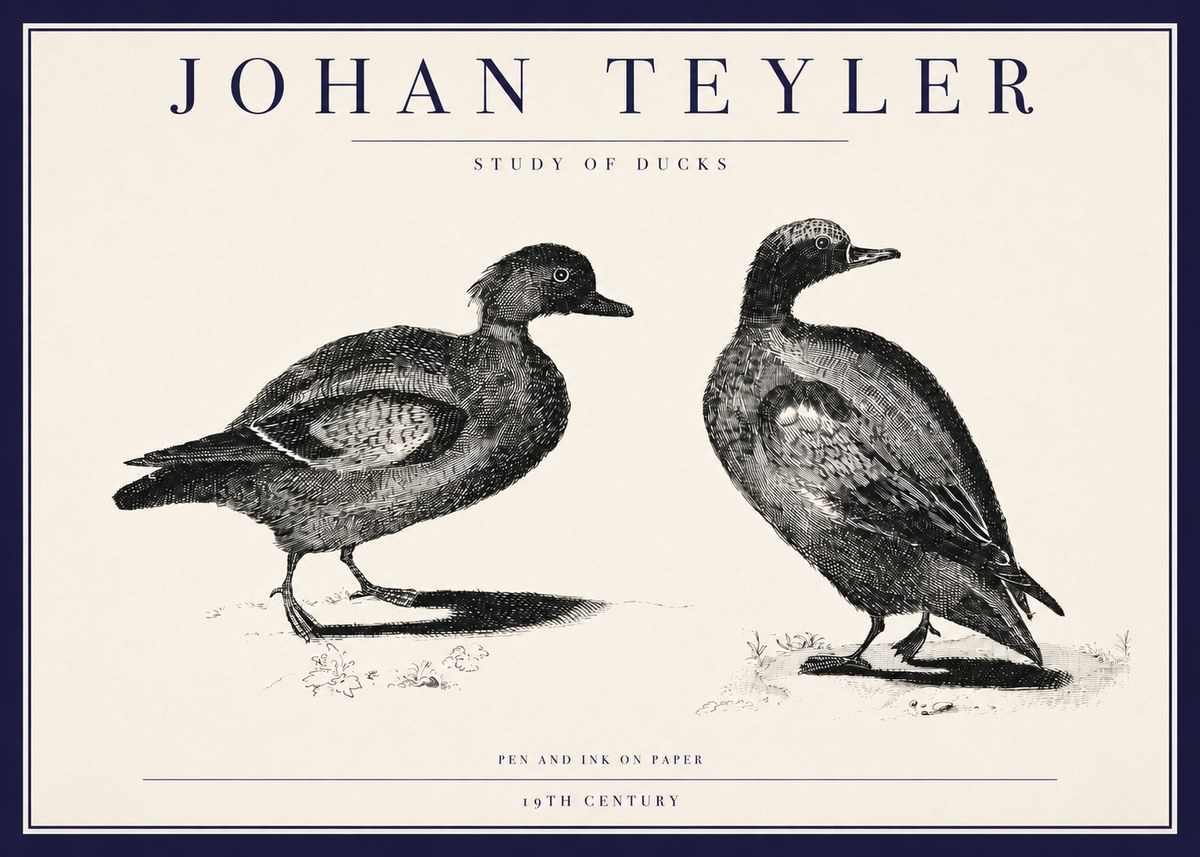 Johan Teyler Study of Ducks No3 - Plakát