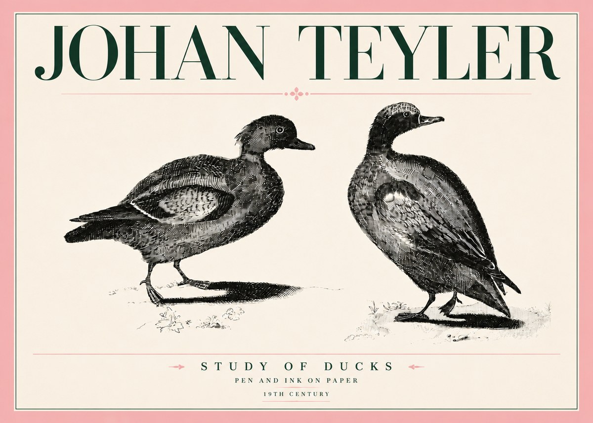 Johan Teyler Study of Ducks No5 - Plakát