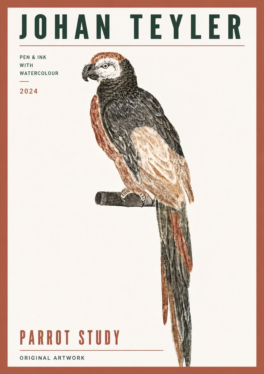 Johan Teyler Parrot Study II No6 - Plakát