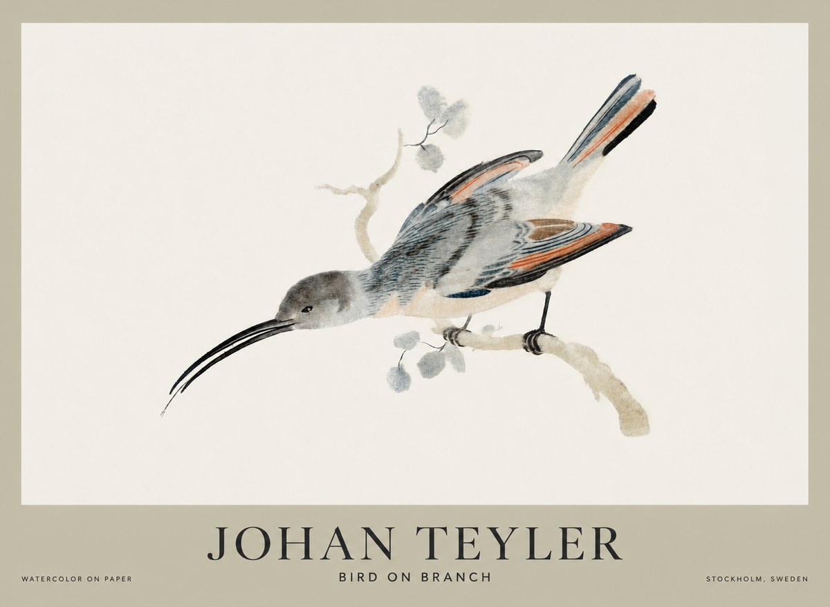 Johan Teyler Bird on Branch I No1 - Plakát