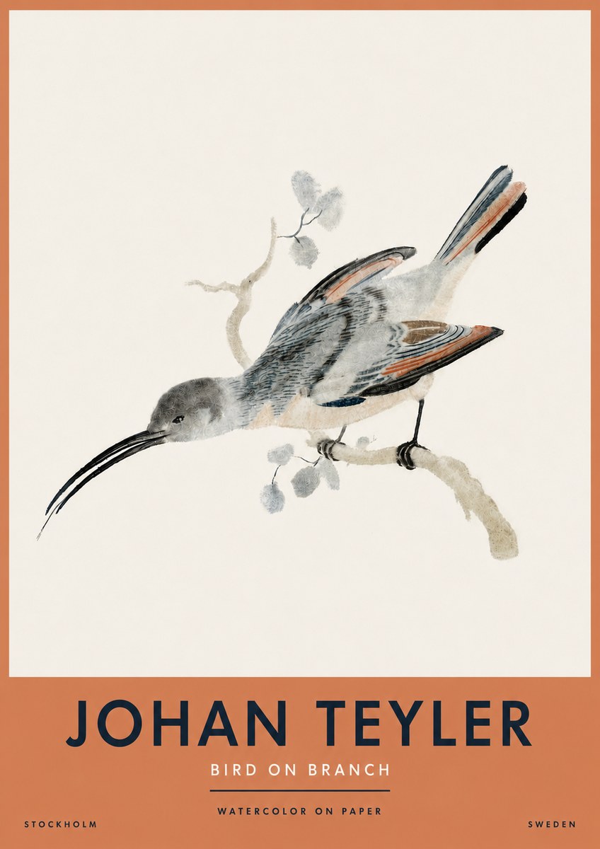 Johan Teyler Bird on Branch I No4 - Plakát