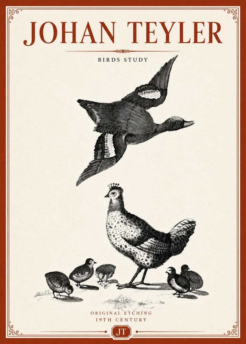 Johan Teyler Birds Study No5 - Plakát