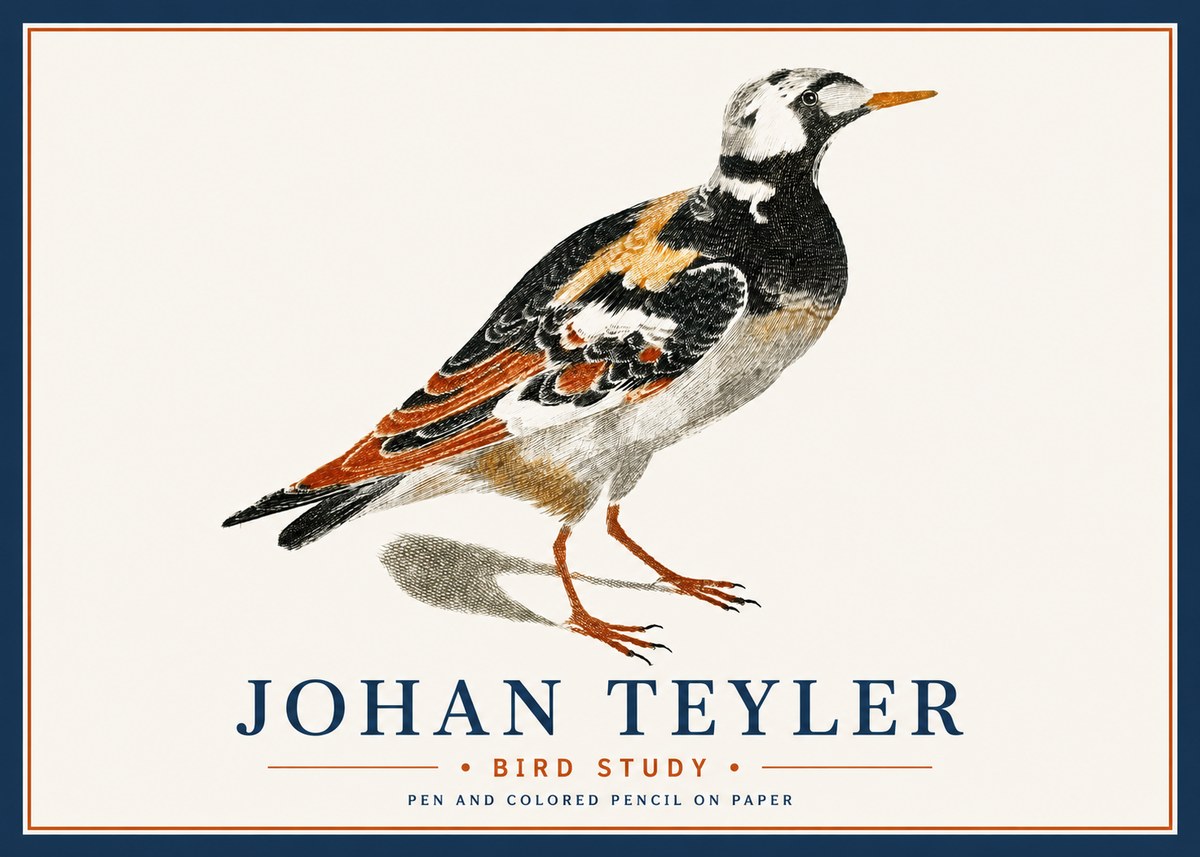 Johan Teyler Bird Study IV No6 - Plakát