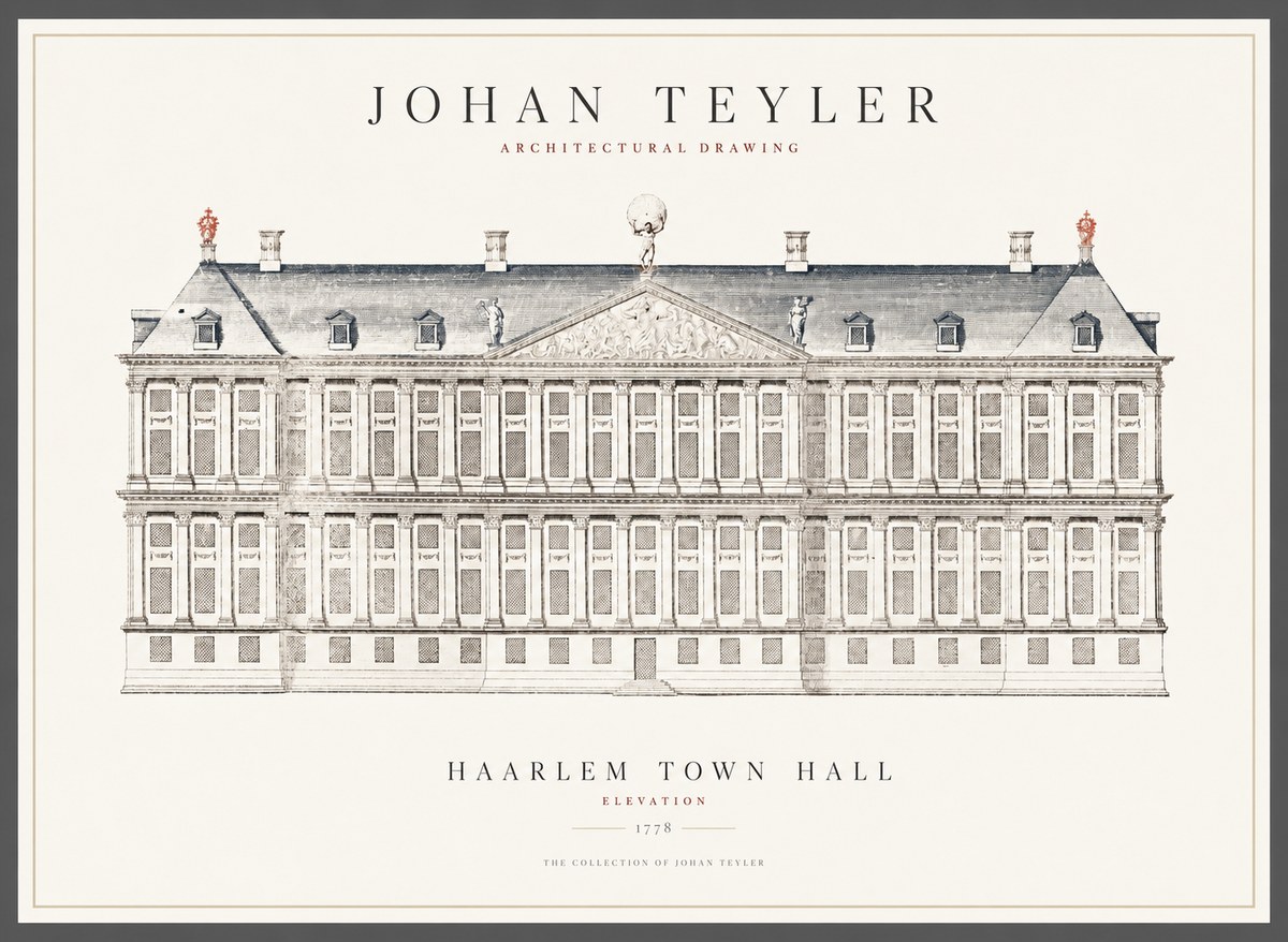 Johan Teyler Haarlem Town Hall - Elevation - 1778 No1 - Plakát