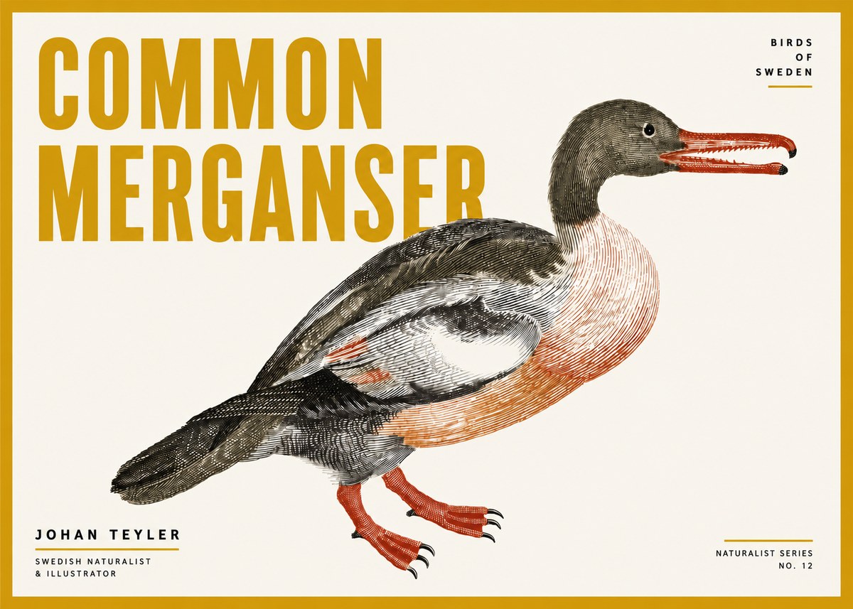 Johan Teyler Common Merganser No4 - Plakát