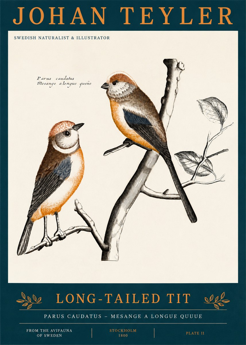 Johan Teyler Long-tailed Tit No2 - Plakát