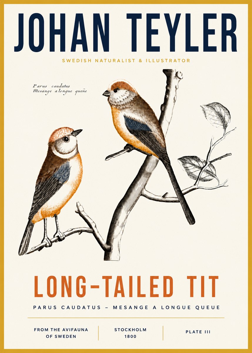 Johan Teyler Long-tailed Tit No3 - Plakát
