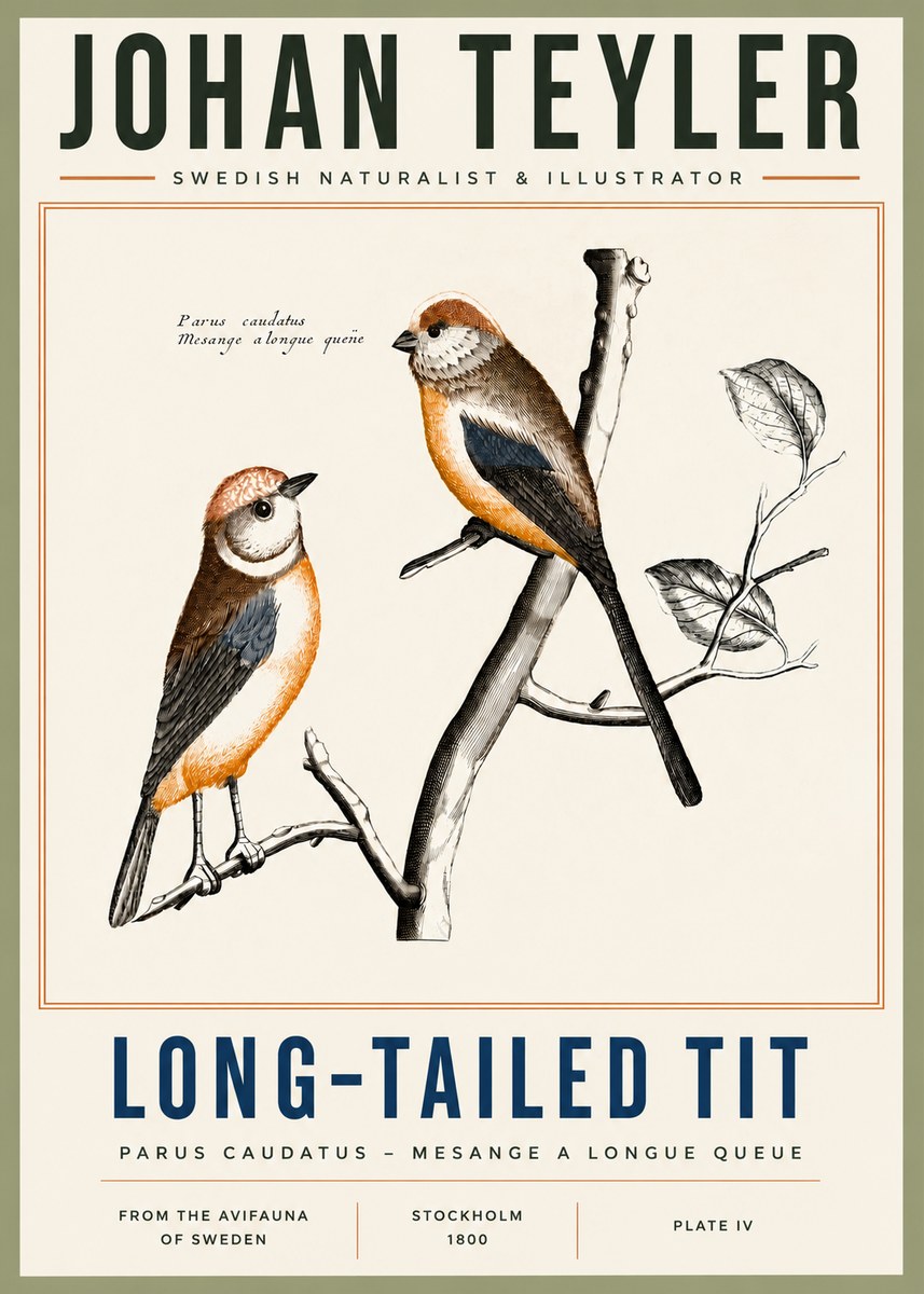 Johan Teyler Long-tailed Tit No4 - Plakát