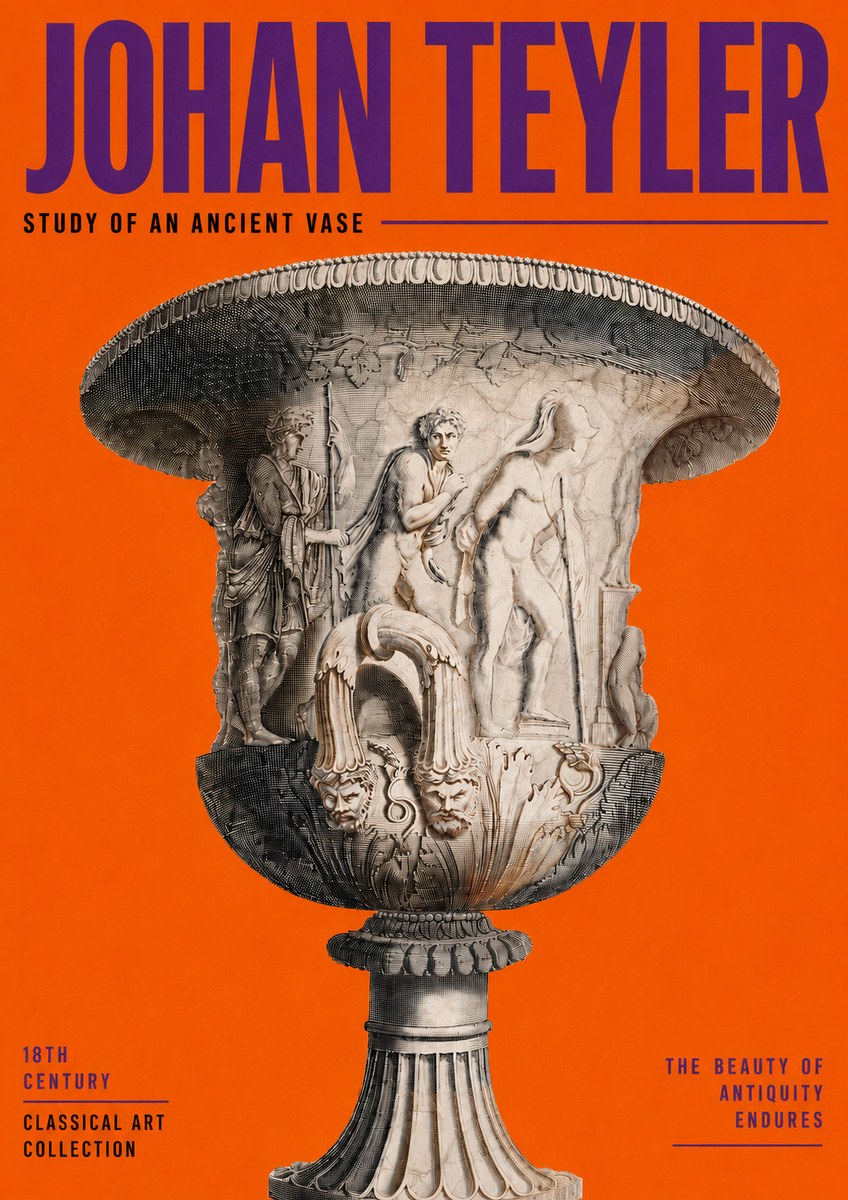 Johan Teyler Study of an Ancient Vase No3 - Plakát