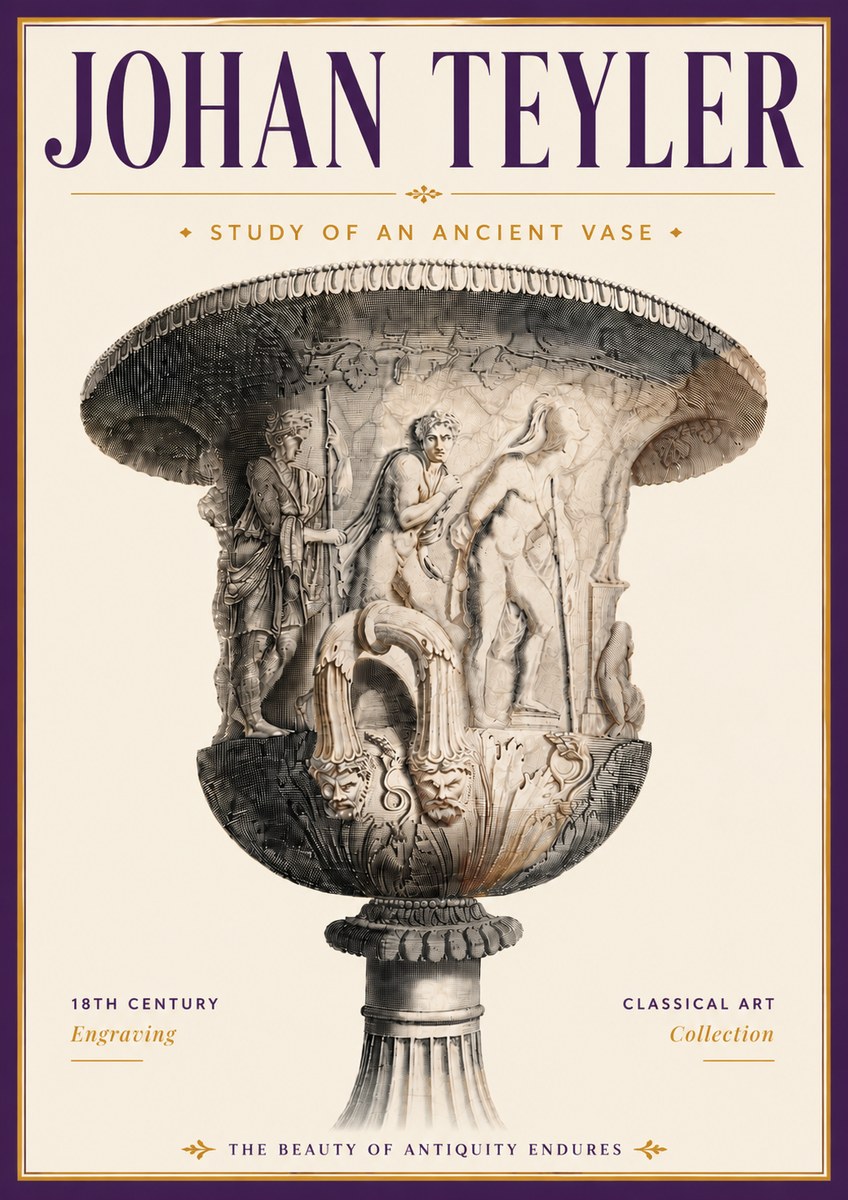 Johan Teyler Study of an Ancient Vase No6 - Plakát