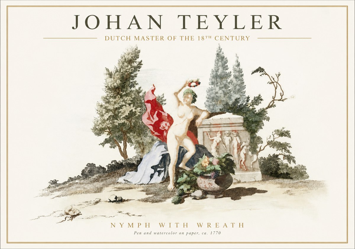 Johan Teyler Nymph with Wreath No1 - Plakát