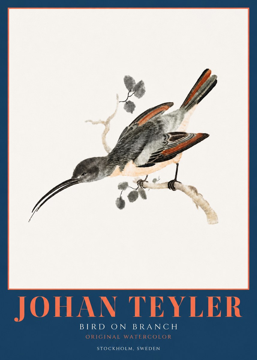 Johan Teyler Bird on Branch II No2 - Plakát