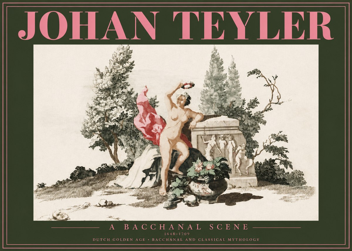 Johan Teyler A Bacchanal Scene No2 - Plakát