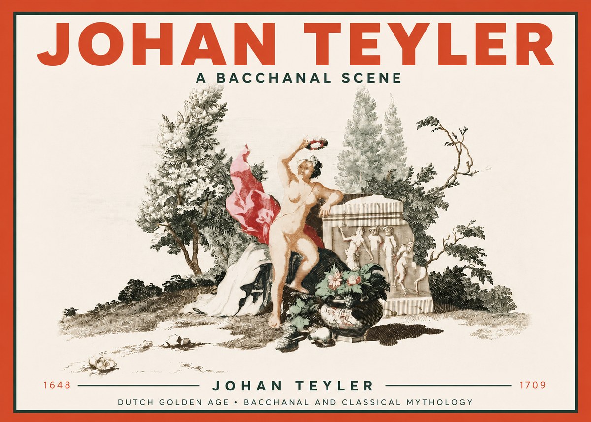 Johan Teyler A Bacchanal Scene No4 - Plakát