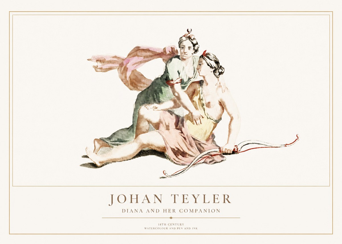 Johan Teyler Diana and Her Companion No1 - Plakát