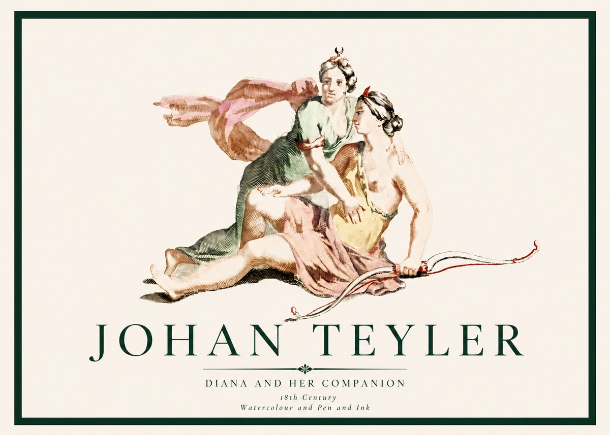 Johan Teyler Diana and Her Companion No3 - Plakát