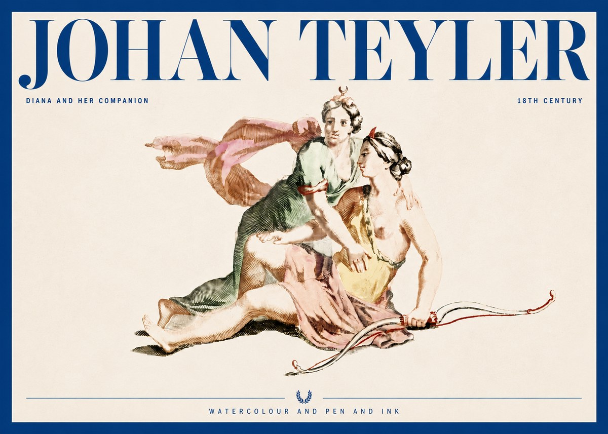 Johan Teyler Diana and Her Companion No4 - Plakát