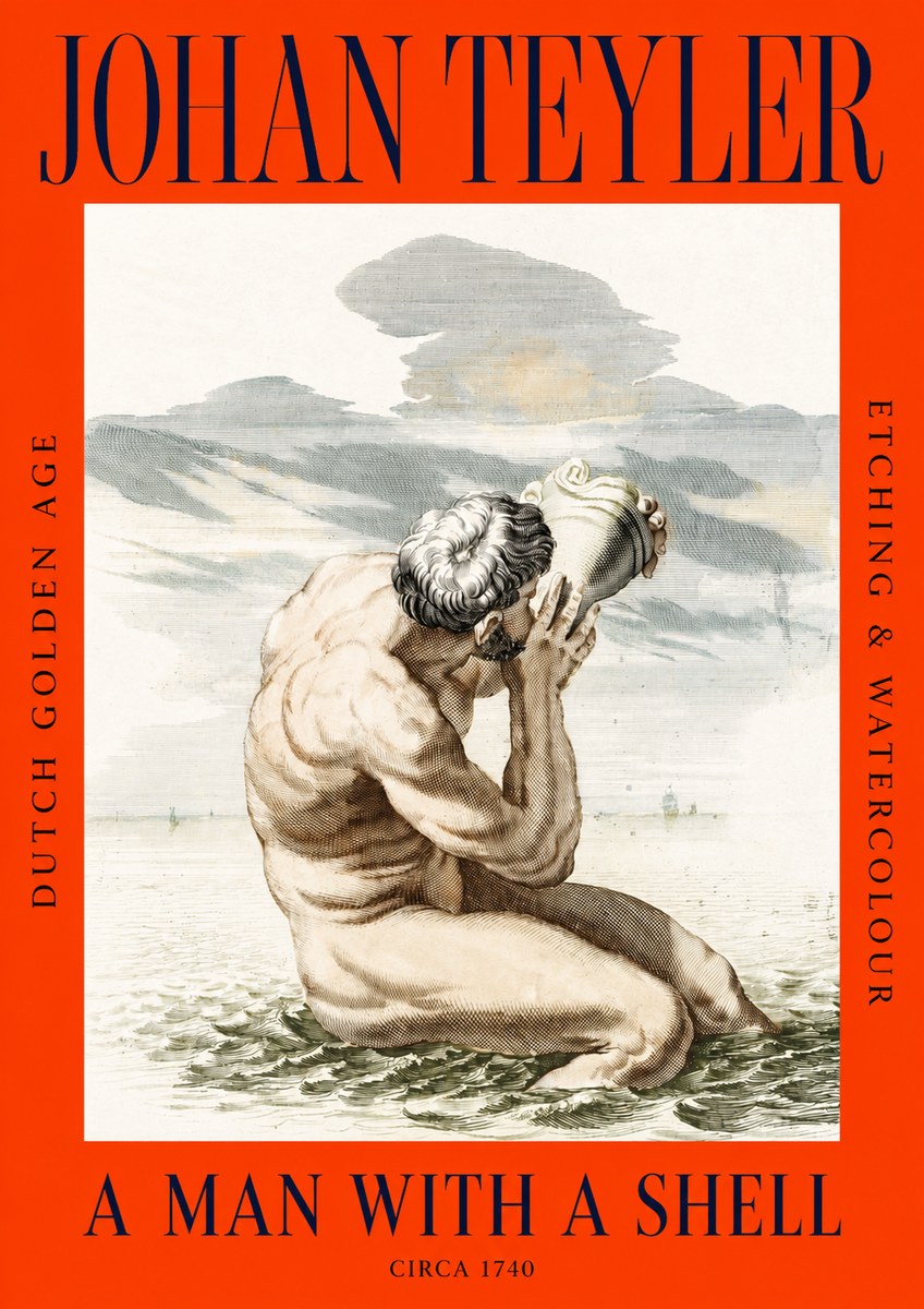 Johan Teyler A Man with a Shell No2 - Plakát