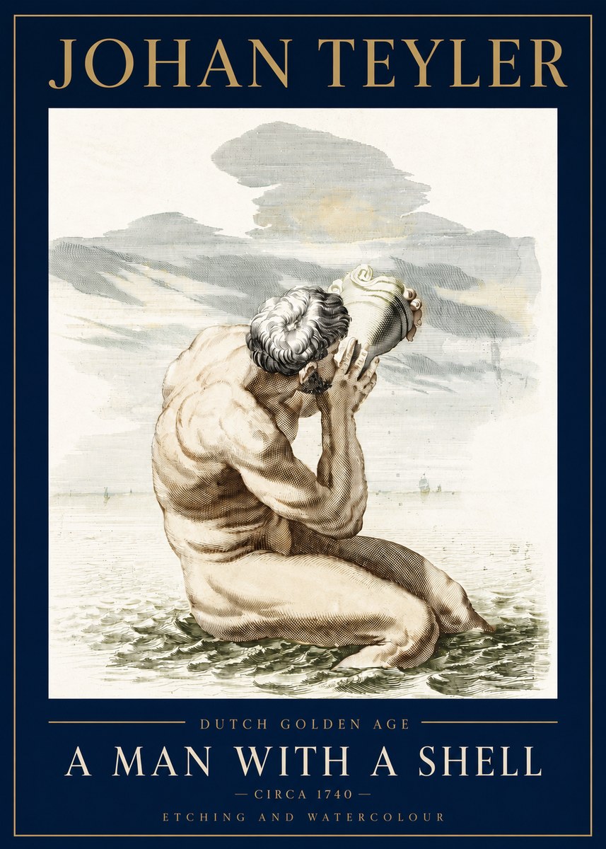 Johan Teyler A Man with a Shell No3 - Plakát
